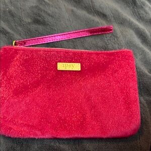 Ipsy Fuchsia Velvet Wristlet